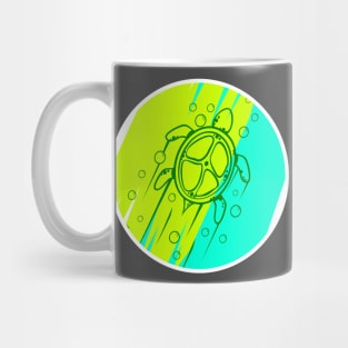 Swimming Turtle (Blue Green) Mug